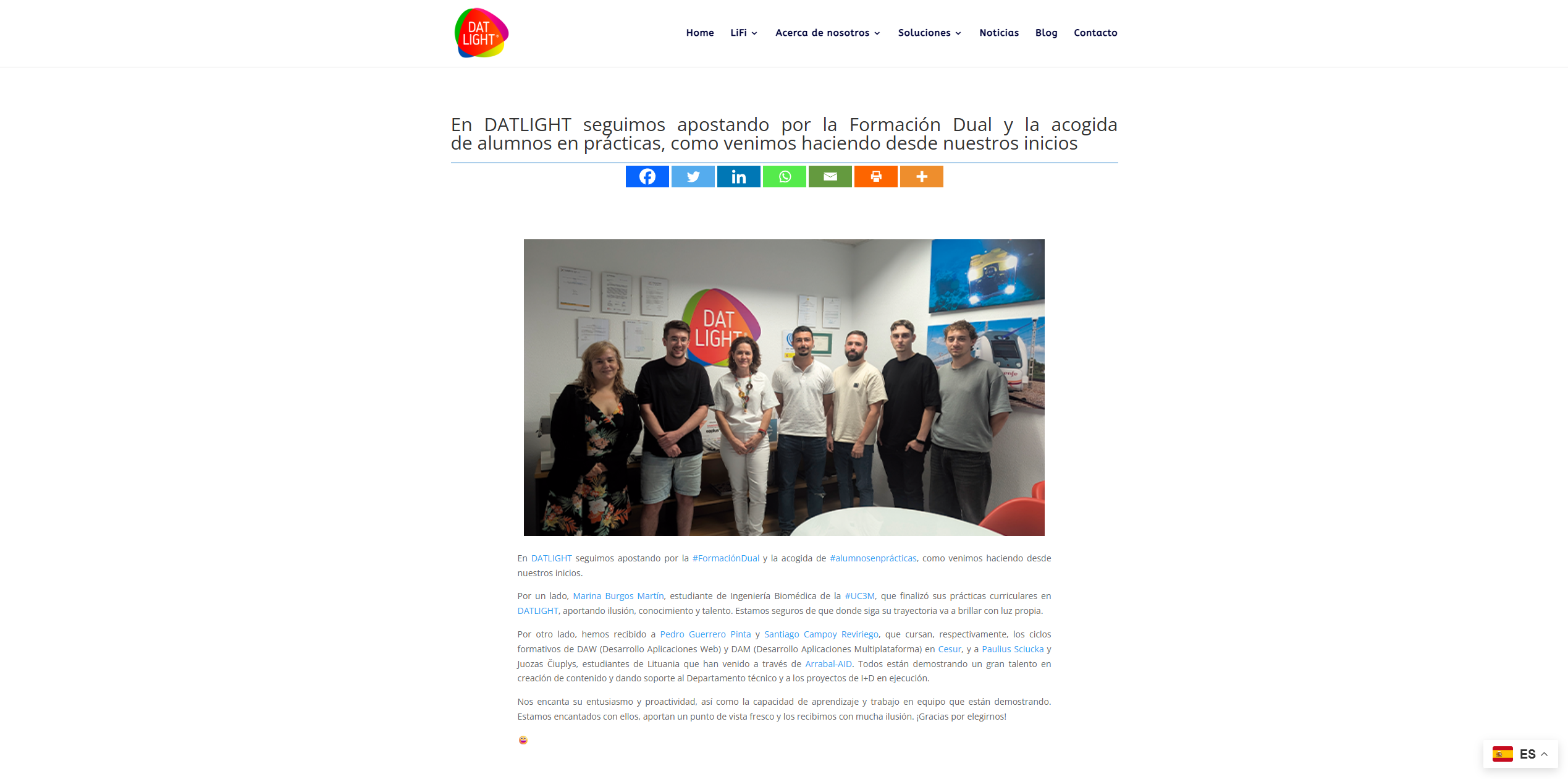 DATLIGHT — Gestión de infraestructura IT y tecnología LiFi